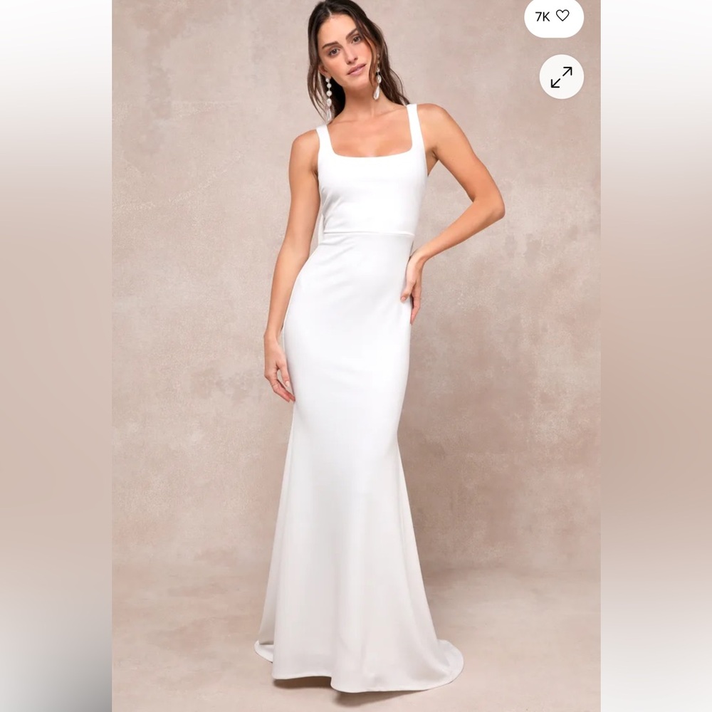 Lulus Loving Fate White Bow Square Neck Backless Maxi Dress White Size XS - Picture 1 of 6